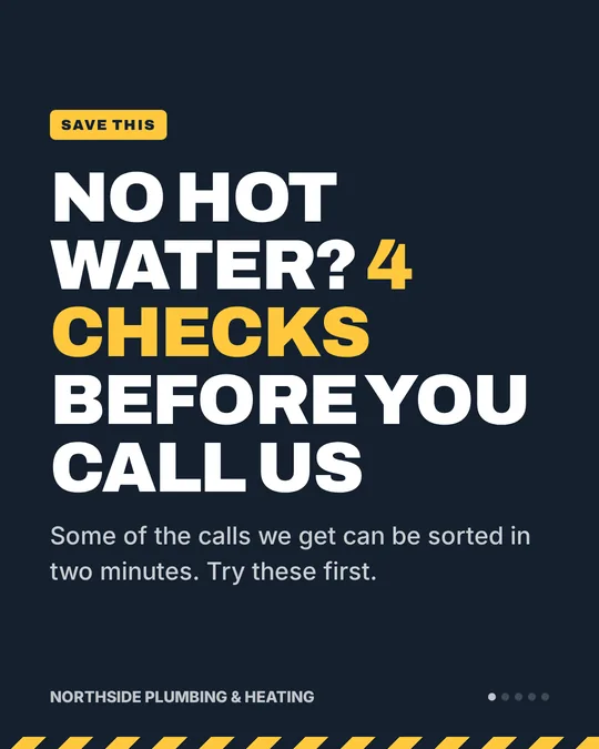 No hot water checklist sample carousel, slide 1 of 5