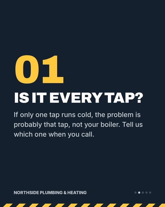 No hot water checklist sample carousel, slide 2 of 5